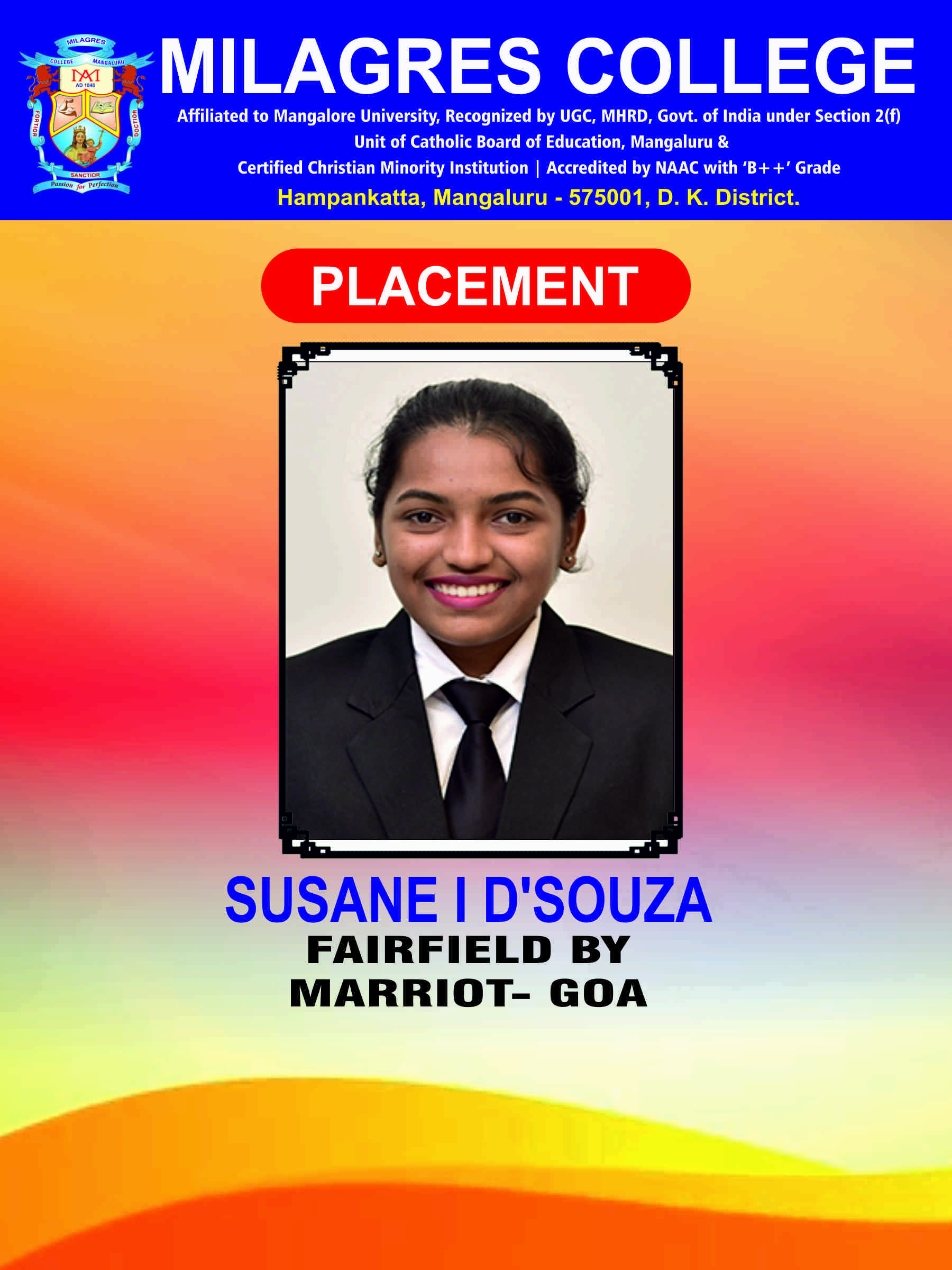 Successfully placed student